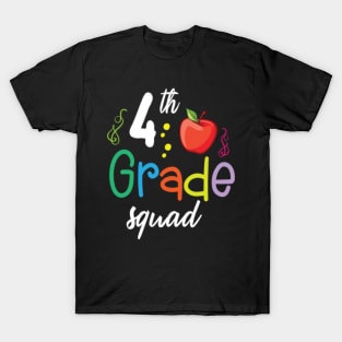 4th Grade Squad Teacher Student Happy Back To School Day T-Shirt